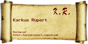 Karkus Rupert névjegykártya